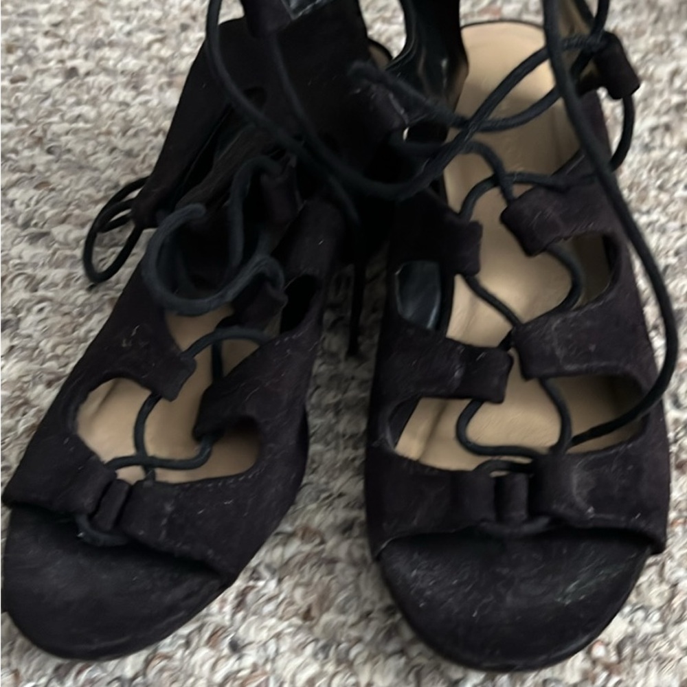 Elegant Black Suede Women's Sandals